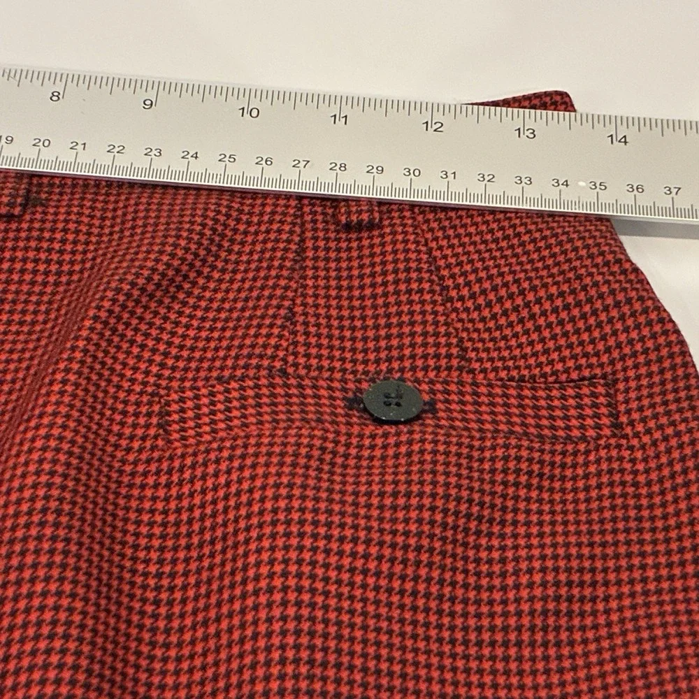 VTG‎ 90s Liz Claiborne Academia Wool Houndstooth Pencil Skirt Sz 8P Red Preppy